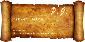 Pikker Jetta névjegykártya